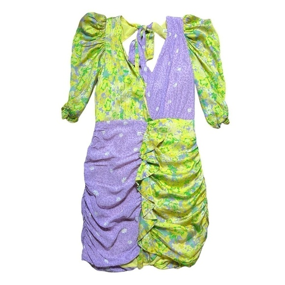 For Love & Lemons Dubois Mixed Print Freedom Floral Mini Dress US S - Picture 2 of 10